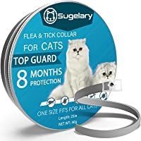 Sugelary Collar Antiparasitario para Mascotas Gatos- Protección de 8 Meses- Tamaño Ajustable e Impermeable- Mejorado con…
